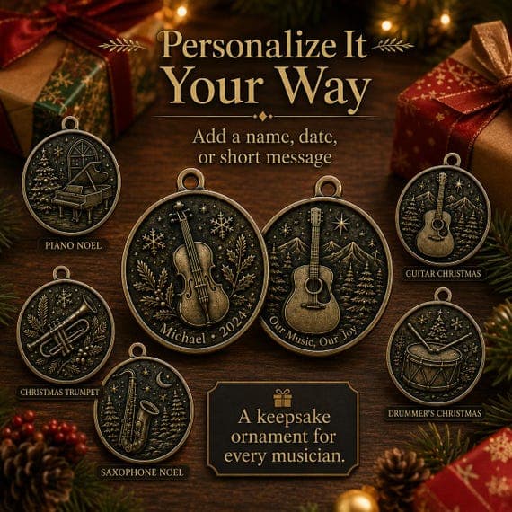 Personalized Musician’s Christmas Ornament